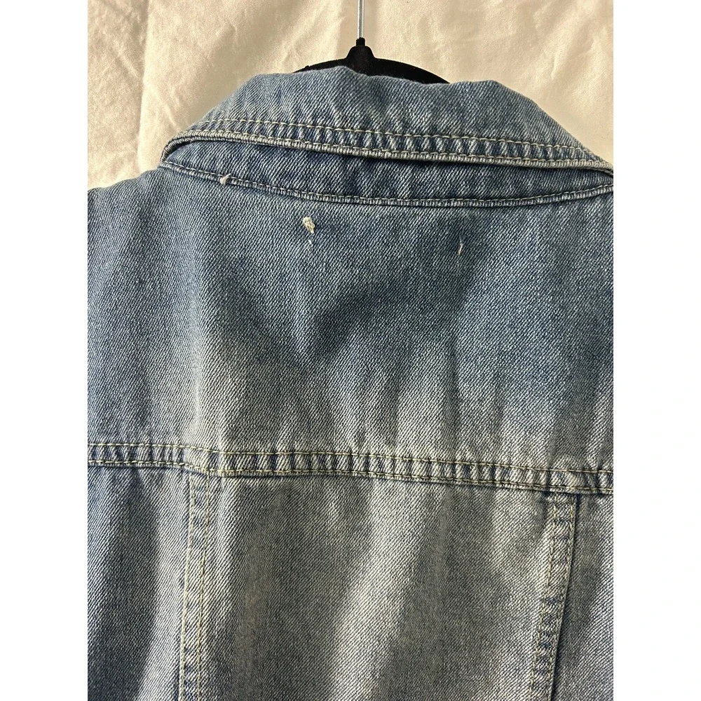 Blue Pearl Kids Denim Trucker Jacket Medium Wash Blue Cotton‎ Rayon Size 2XL